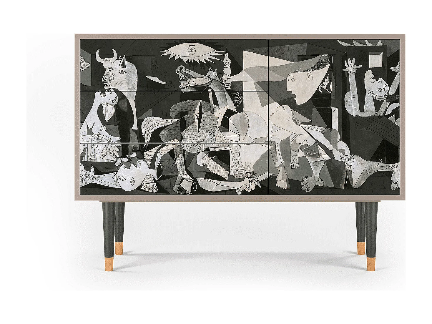 Kredens - 115х84х41 cm - S3 - Guernica by Picasso, Piaskowy
