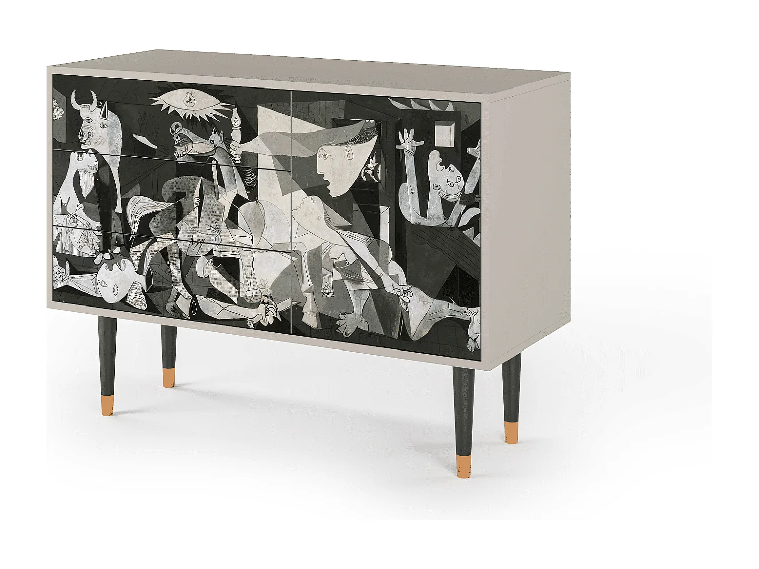 Kredens - 115х84х41 cm - S3 - Guernica by Picasso, Piaskowy