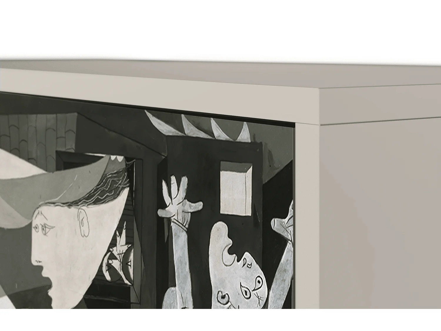 Kredens - 115х84х41 cm - S3 - Guernica by Picasso, Piaskowy