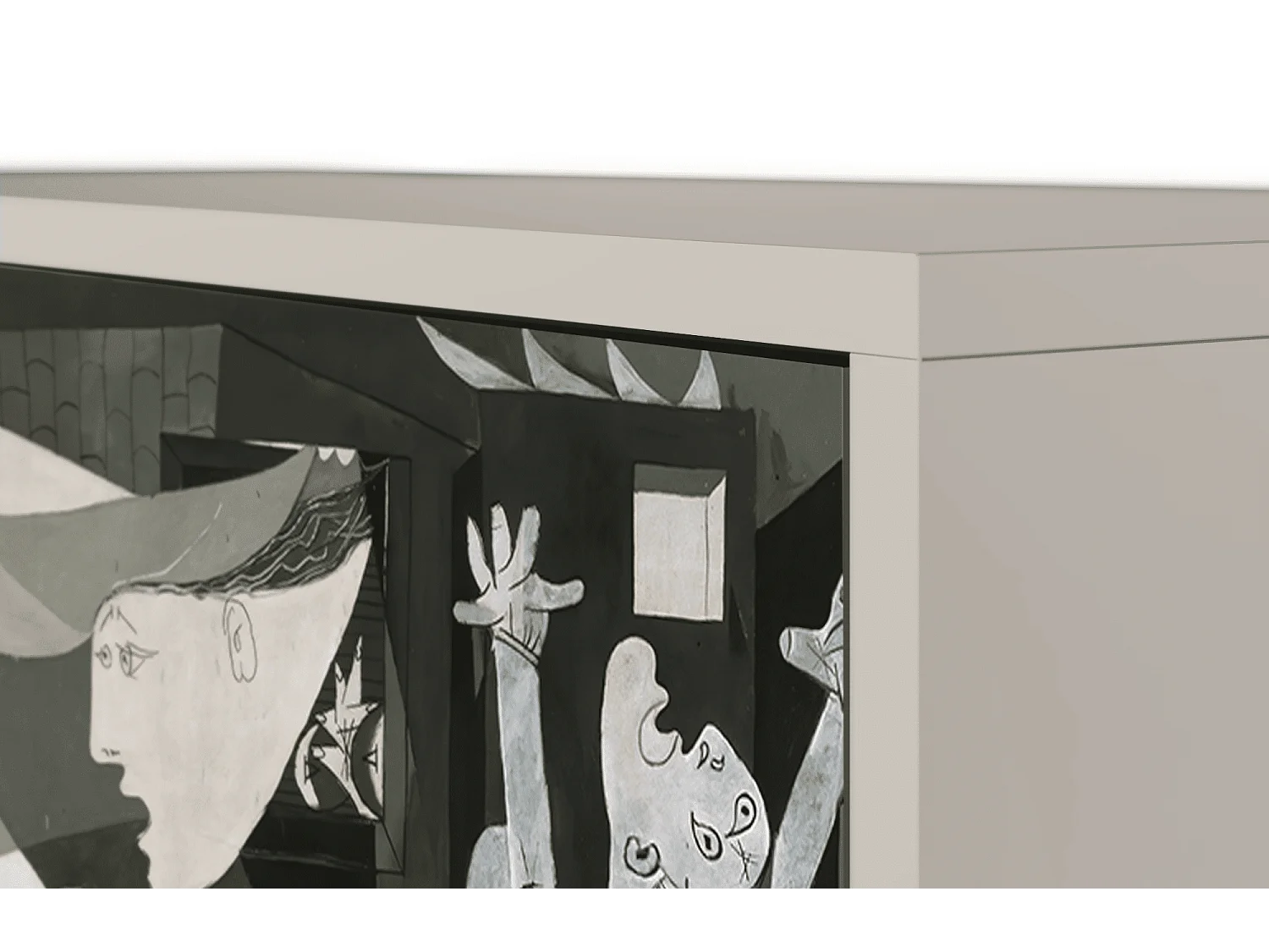 Kredens - 115х84х41 cm - S3 - Guernica by Picasso, Piaskowy