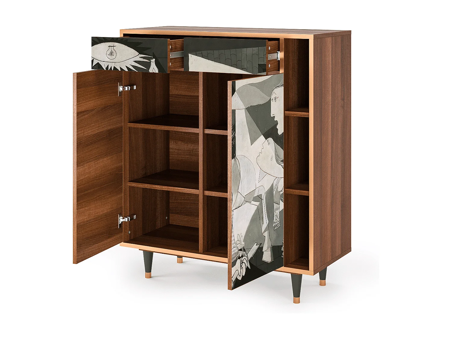 Buffet - 96х110х41 cm - BS6 - Guernica by Picasso, Noyer