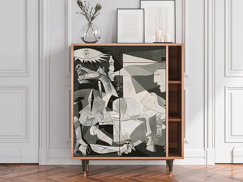 Kredens - 96х110х41 cm - BS6 - Guernica by Picasso, Orzech