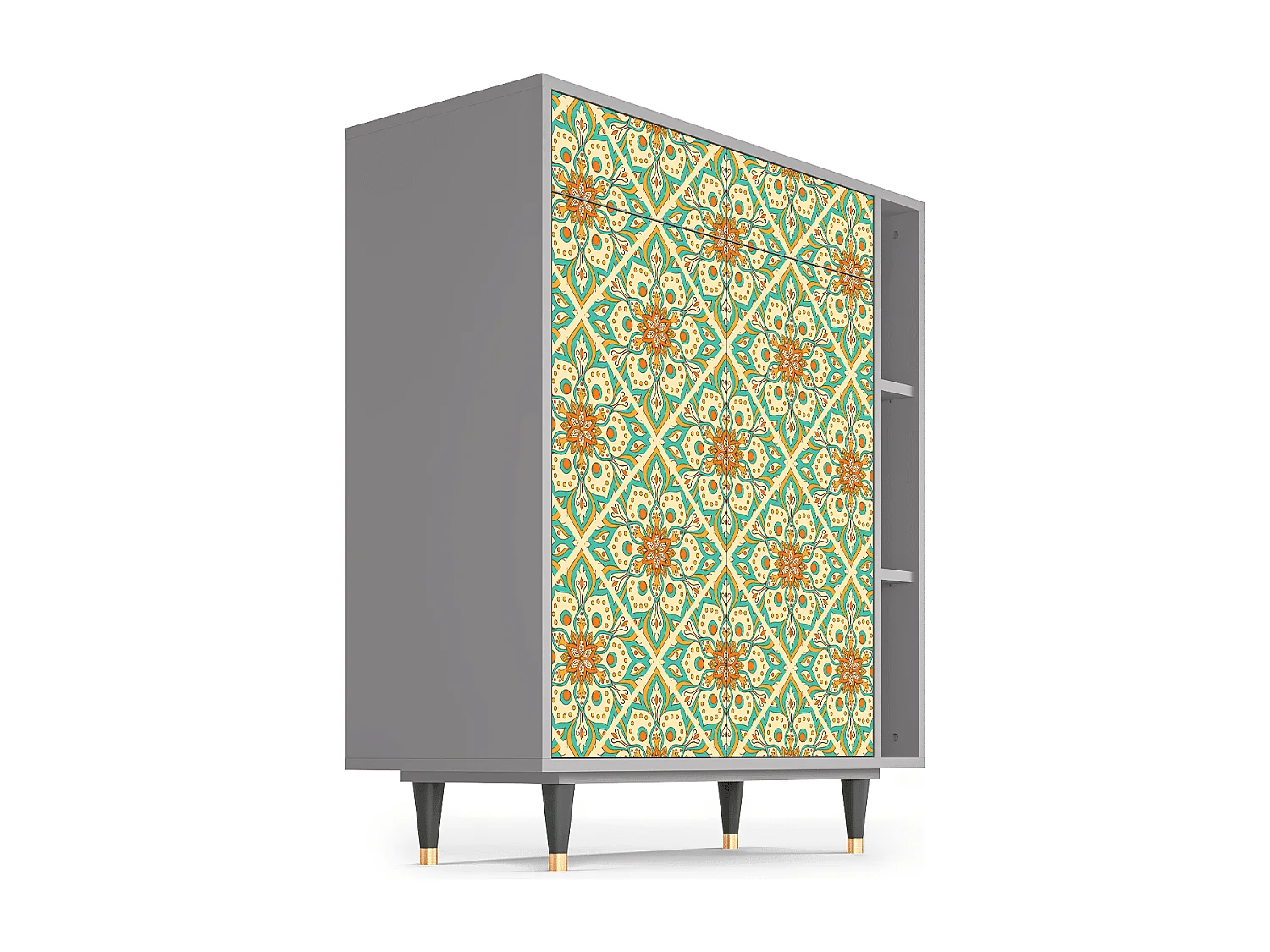 Buffet - 96х110х41 cm - BS6 - Hindu Daisy, Gris