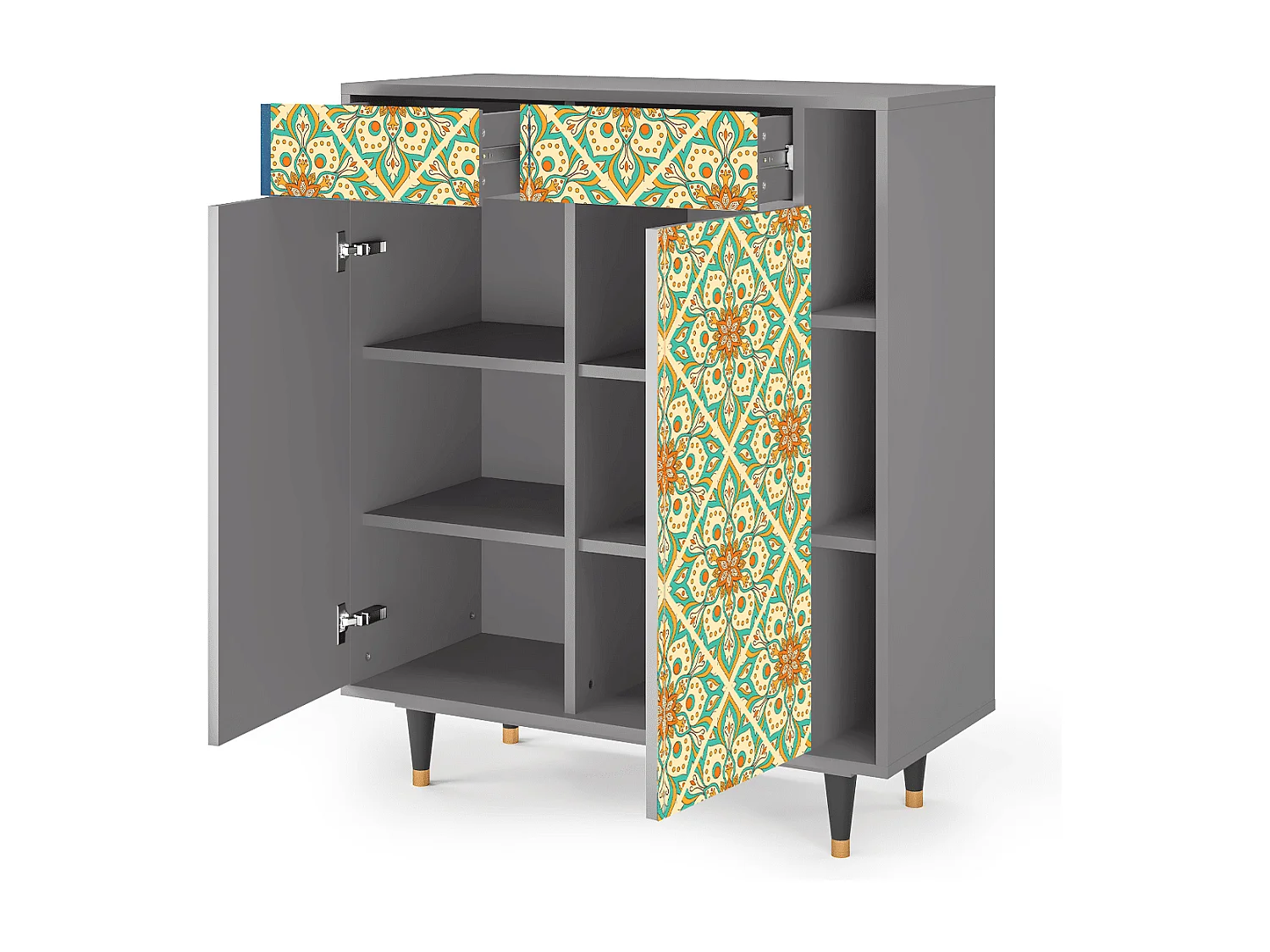 Buffet - 96х110х41 cm - BS6 - Hindu Daisy, Gris