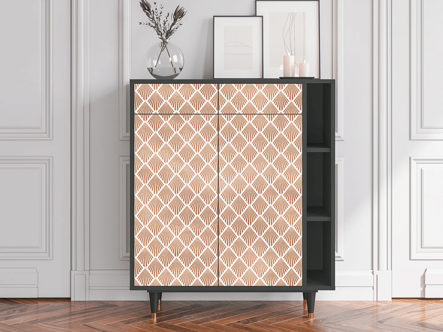 Credenza - 96х110х41 cm - BS6 - Pastel Sunrise, Antracite