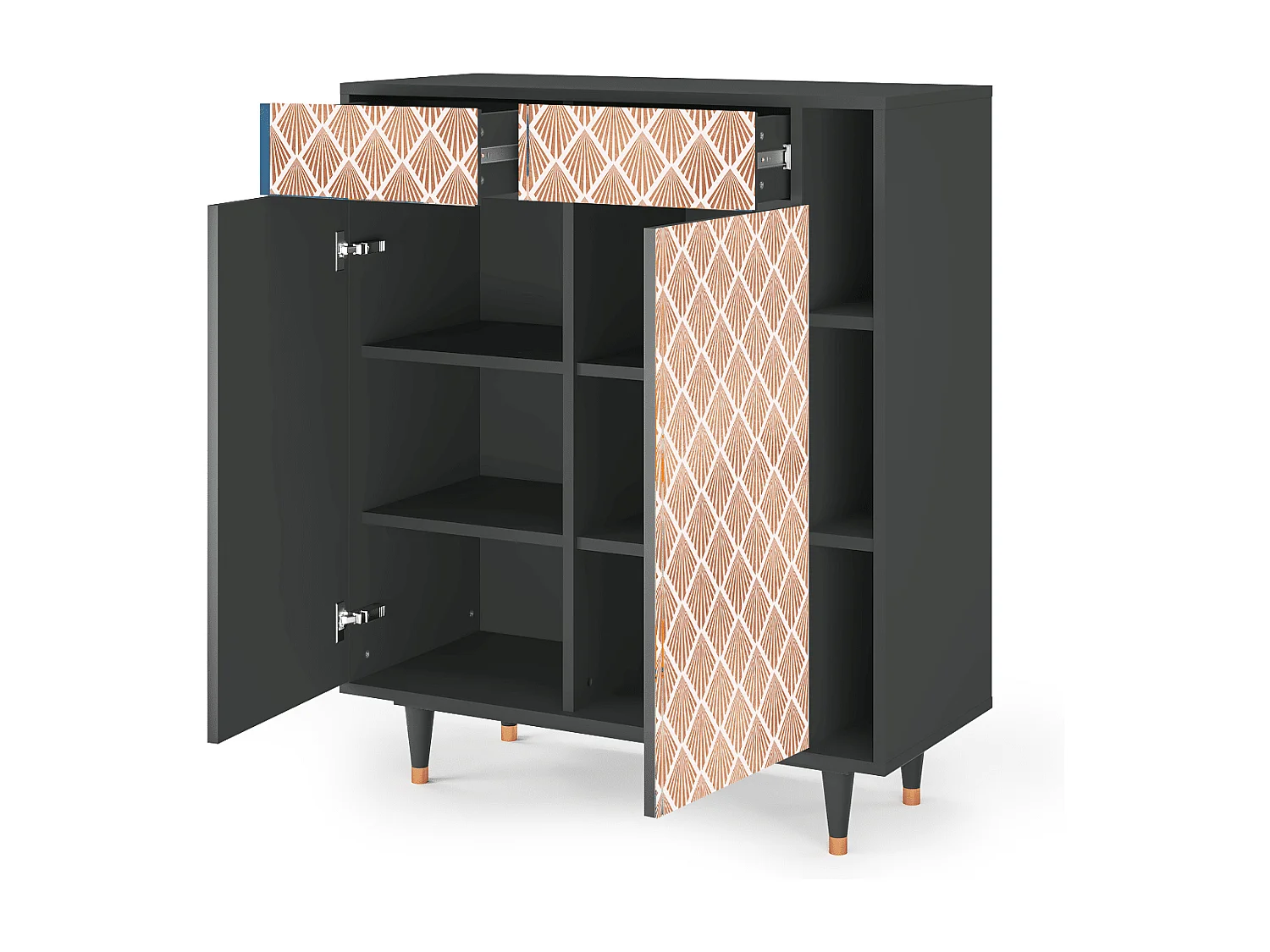 Credenza - 96х110х41 cm - BS6 - Pastel Sunrise, Antracite