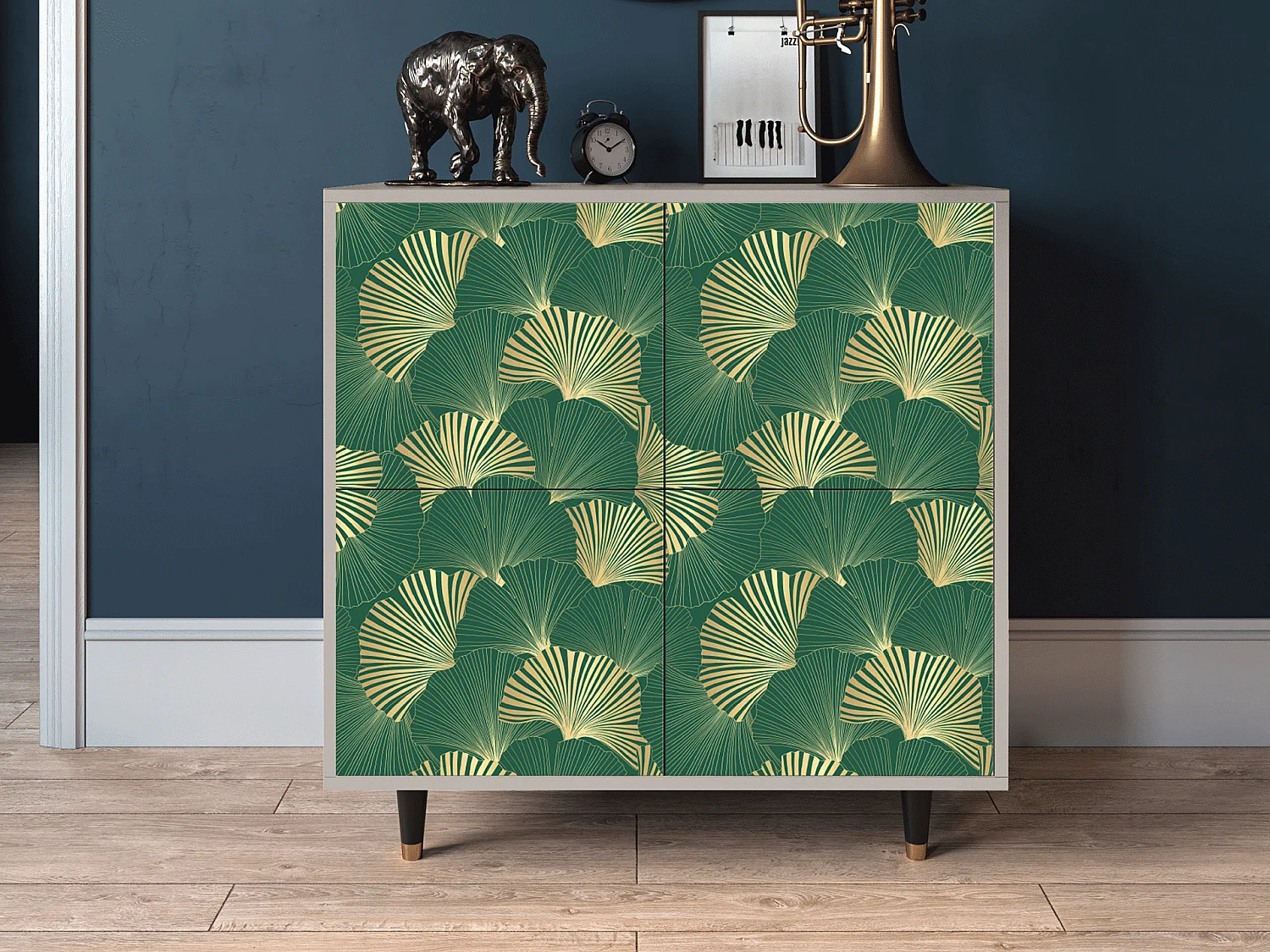 Kredens - 94x96x48 cm - BS3 - Gold Ginkgo, Piaskowy