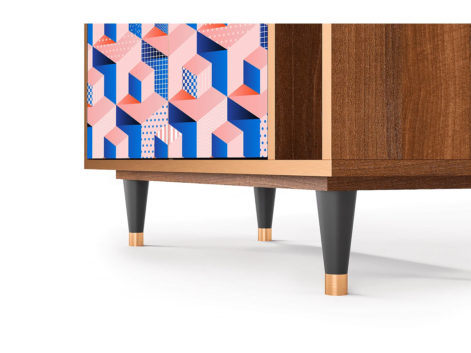 Kredens - 96х110х41 cm - BS6 - Pinky Squares, Orzech