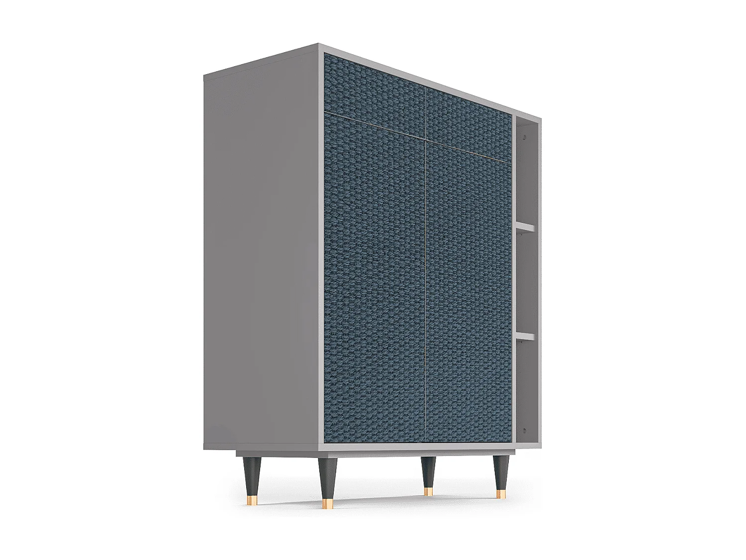 Kredens - 96х110х41 cm - BS6 - Knitted Pattern, Szary