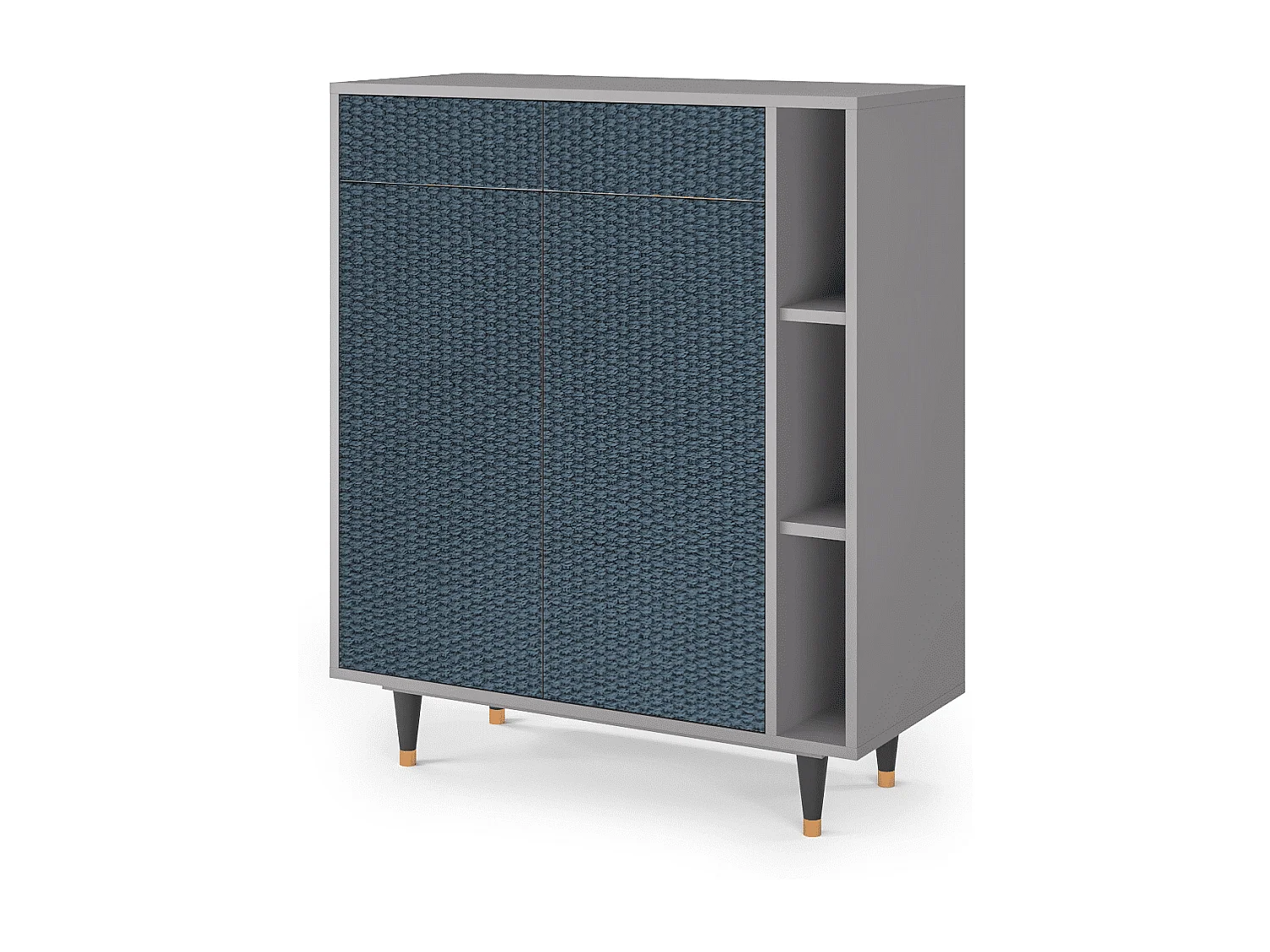 Kredens - 96х110х41 cm - BS6 - Knitted Pattern, Szary