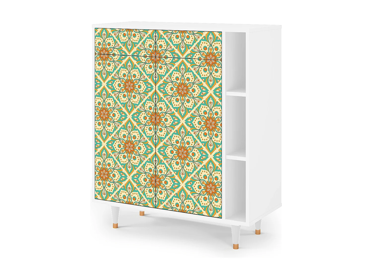 Credenza - 96х110х41 cm - BS6 - Hindu Daisy, Bianco