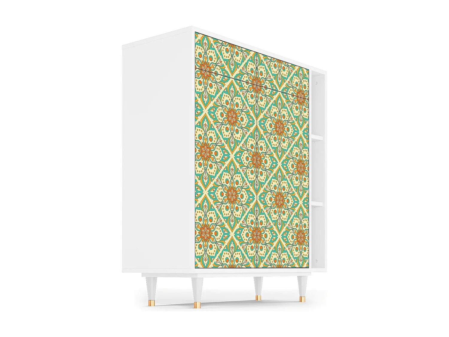 Credenza - 96х110х41 cm - BS6 - Hindu Daisy, Bianco