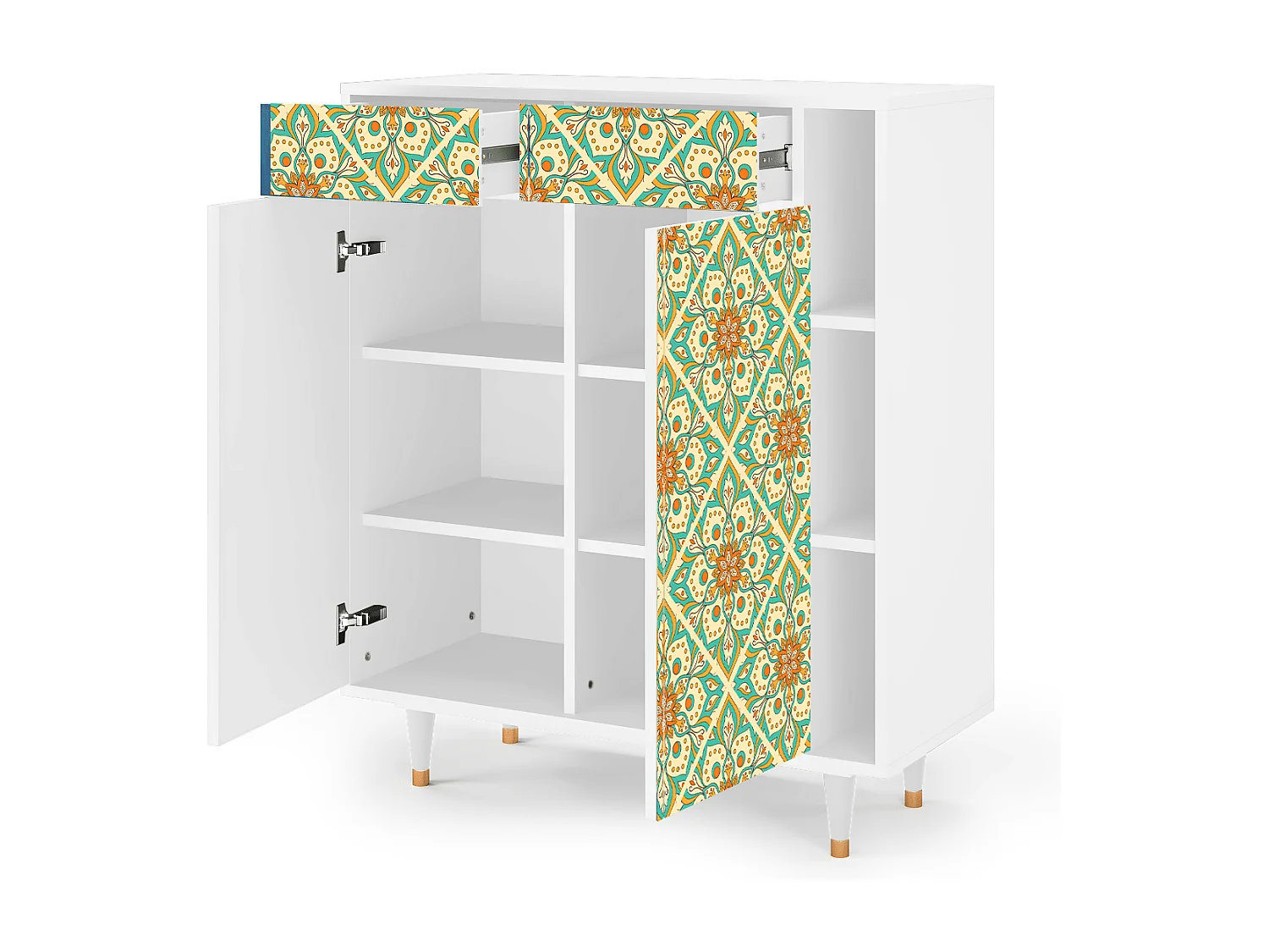 Credenza - 96х110х41 cm - BS6 - Hindu Daisy, Bianco