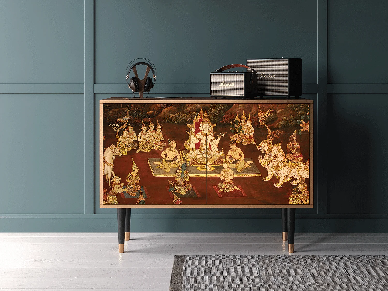 Credenza - 115x85x48 cm - BS4 - Malyavan, Noce