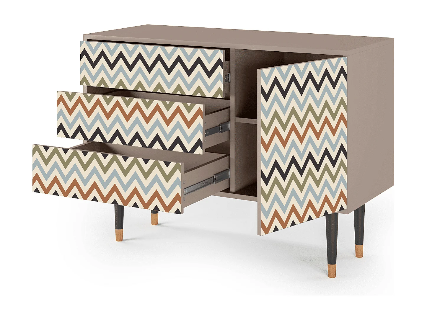 Aparador - 115х84х41 cm - S3 - Bright Ripple, Latte