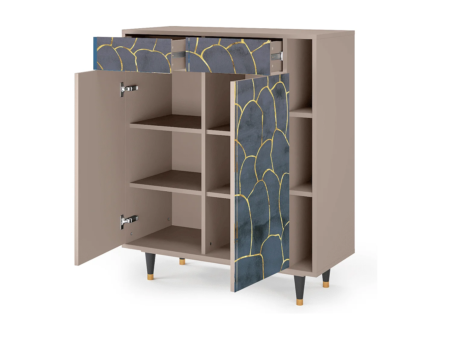 Kredens - 96х110х41 cm - BS6 - Blue Lagoon, Latte