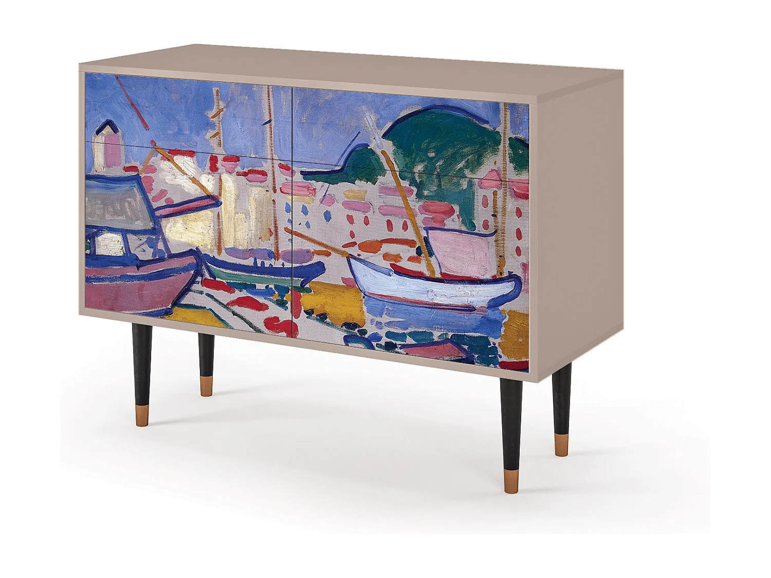 Kredens - 115x85x48 cm - BS4 - The Port of Collioure , Latte