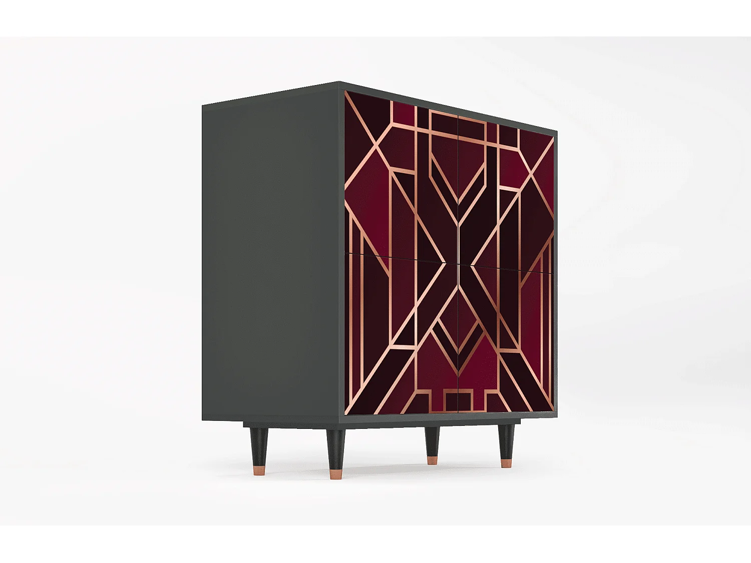 Buffet - 94x96x48 cm - BS3 - Burgundy Jewelery, Anthracite