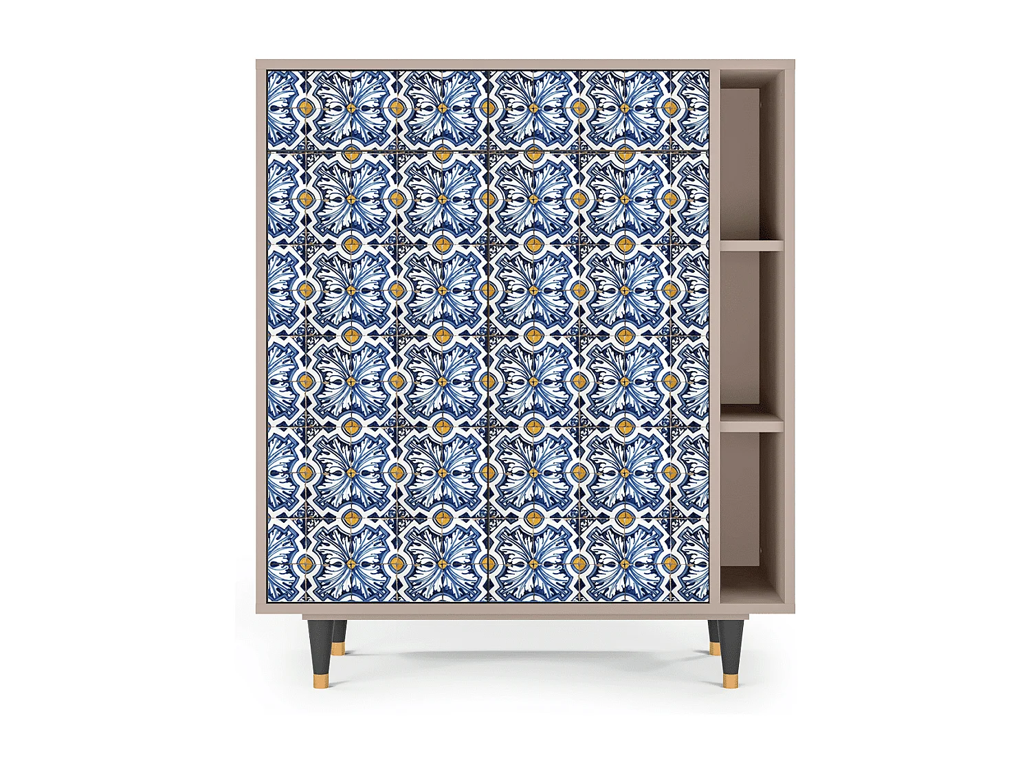 Sideboard - 96х110х41 cm - BS6 - Lovely Cornflowers, Latte