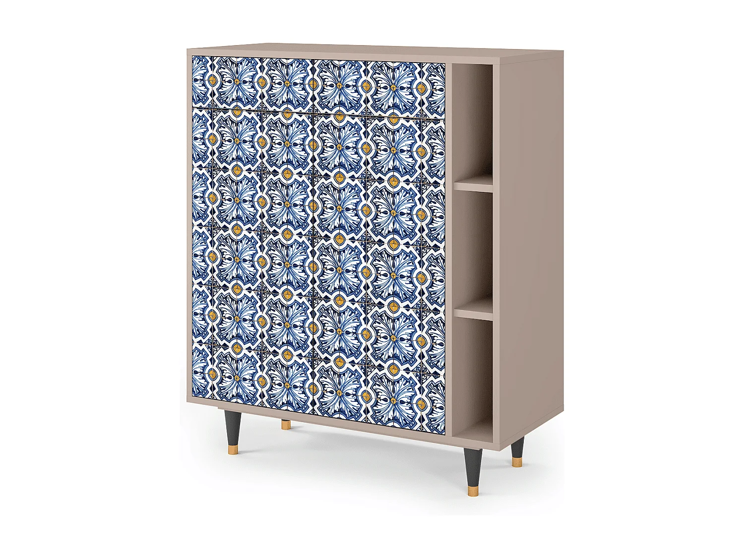 Sideboard - 96х110х41 cm - BS6 - Lovely Cornflowers, Latte
