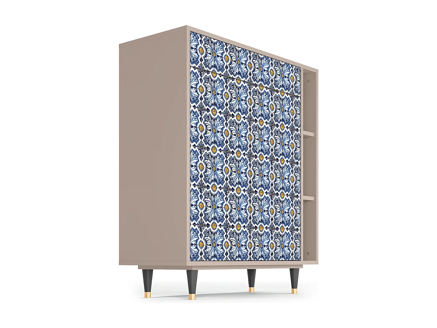 Kredens - 96х110х41 cm - BS6 - Lovely Cornflowers, Latte