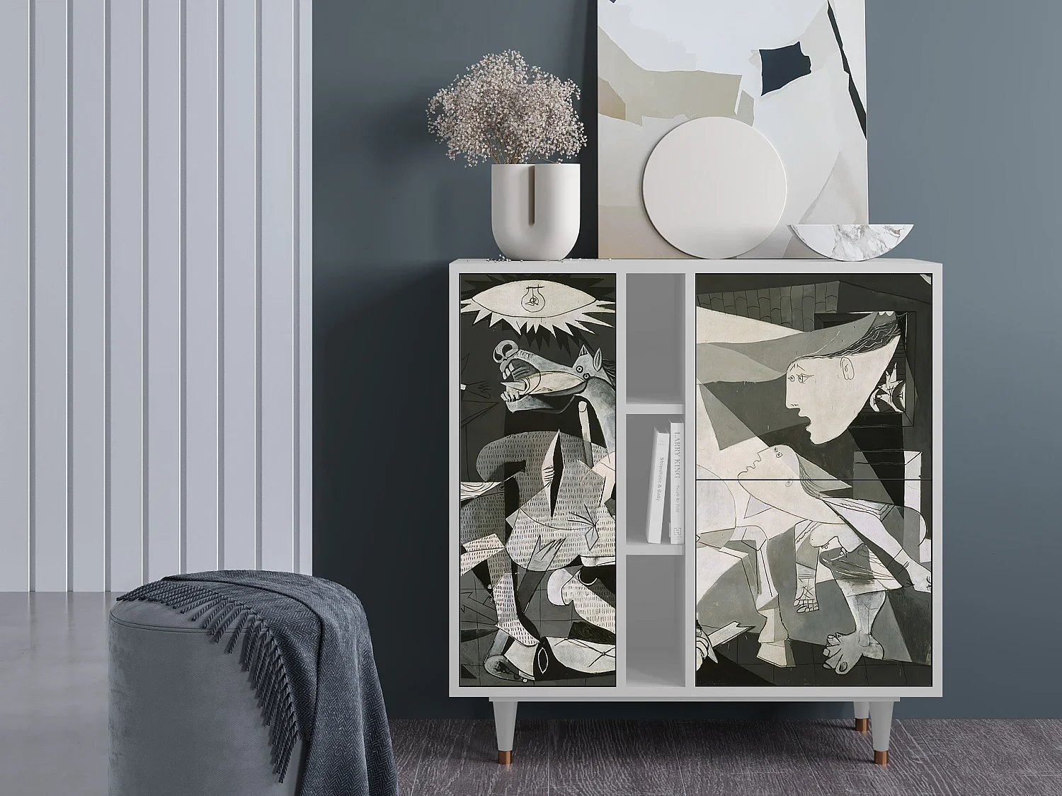 Kredens - 94х96х41 cm - BS5 - Guernica by Picasso, Biały