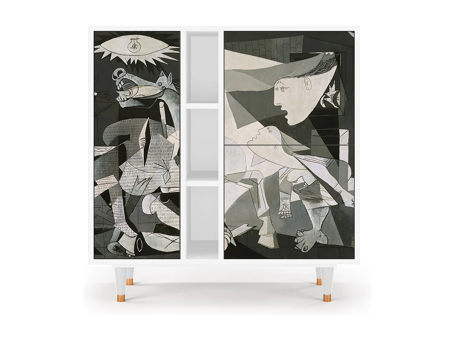 Kredens - 94х96х41 cm - BS5 - Guernica by Picasso, Biały