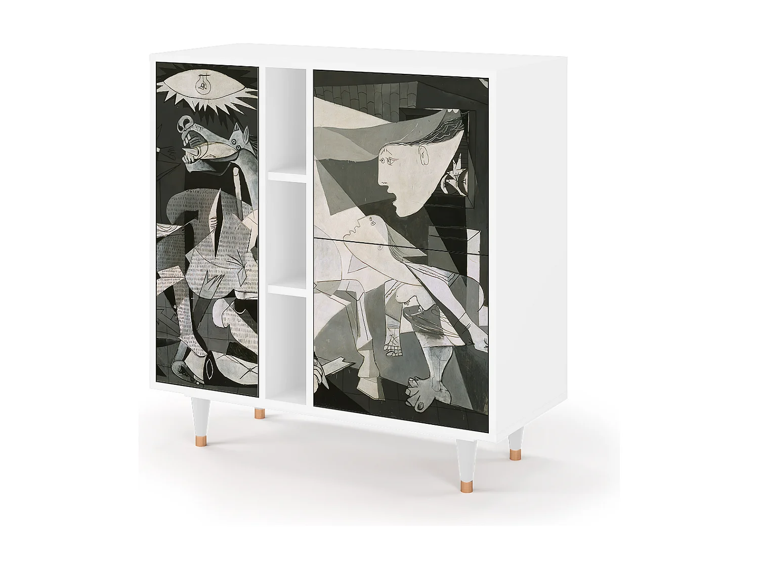 Kredens - 94х96х41 cm - BS5 - Guernica by Picasso, Biały