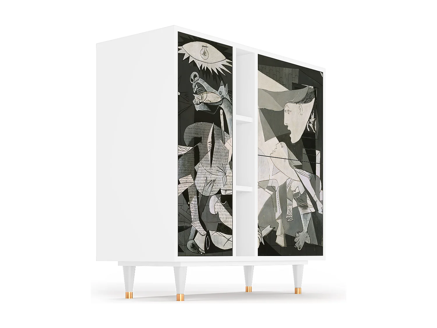 Kredens - 94х96х41 cm - BS5 - Guernica by Picasso, Biały