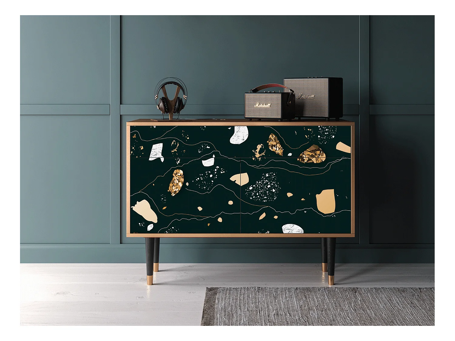 Credenza - 115x85x48 cm - BS4 - Space Rocks, Noce
