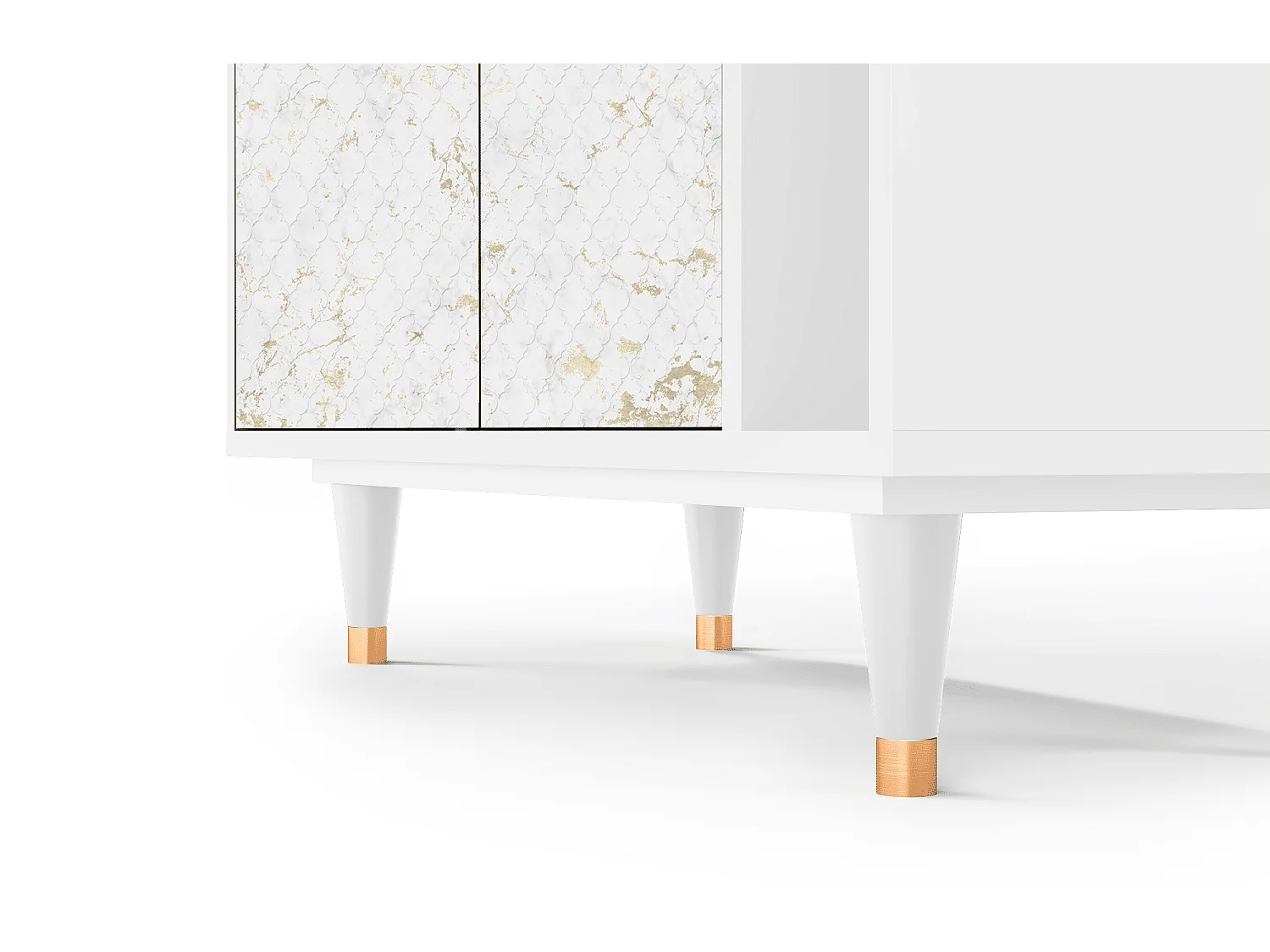 Kredens - 96х110х41 cm - BS6 - Sweet Cotton, Biały