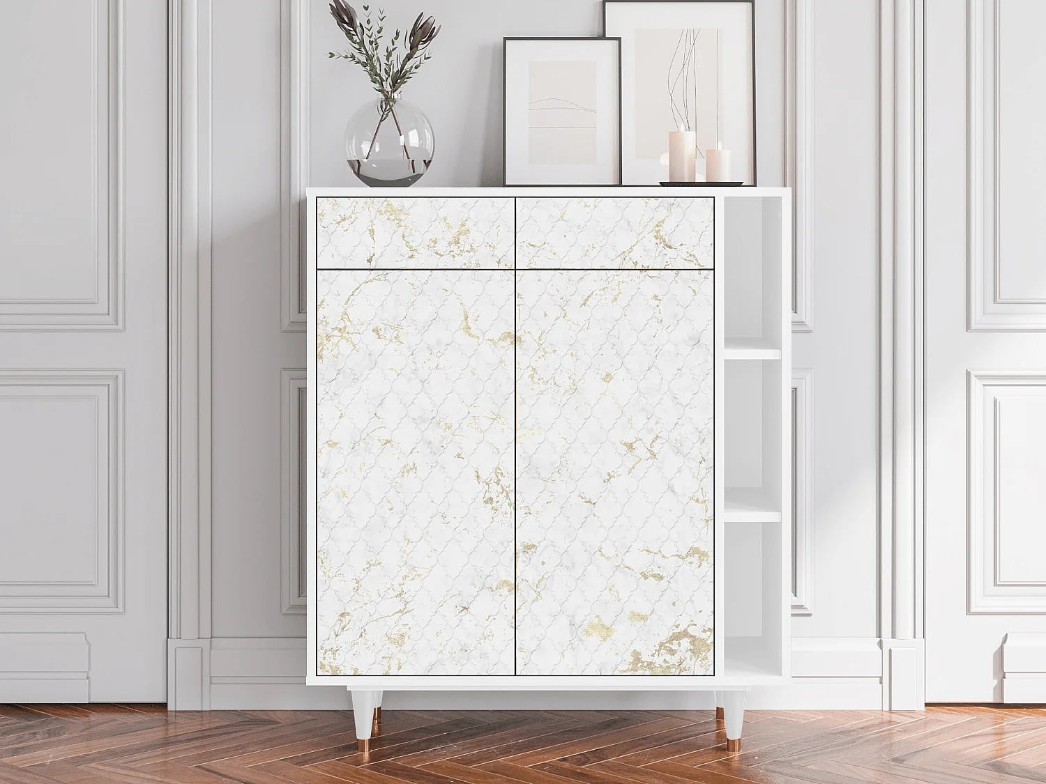 Credenza - 96х110х41 cm - BS6 - Sweet Cotton, Bianco