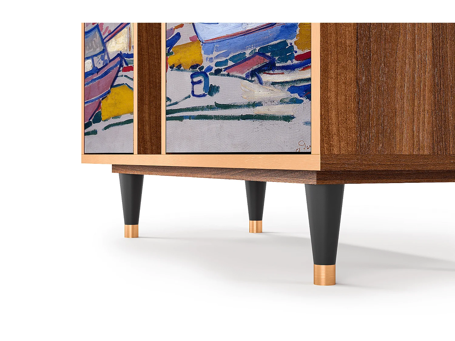 Kredens - 94х96х41 cm - BS5 - The Port of Collioure , Orzech