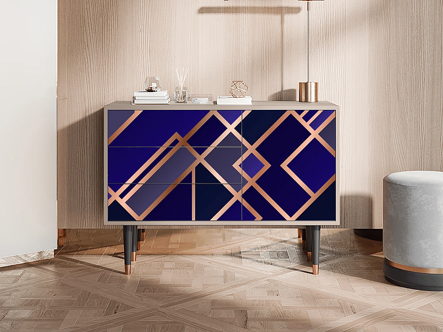 Aparador - 115х84х41 cm - S3 - Aquamarine Getsby, Latte