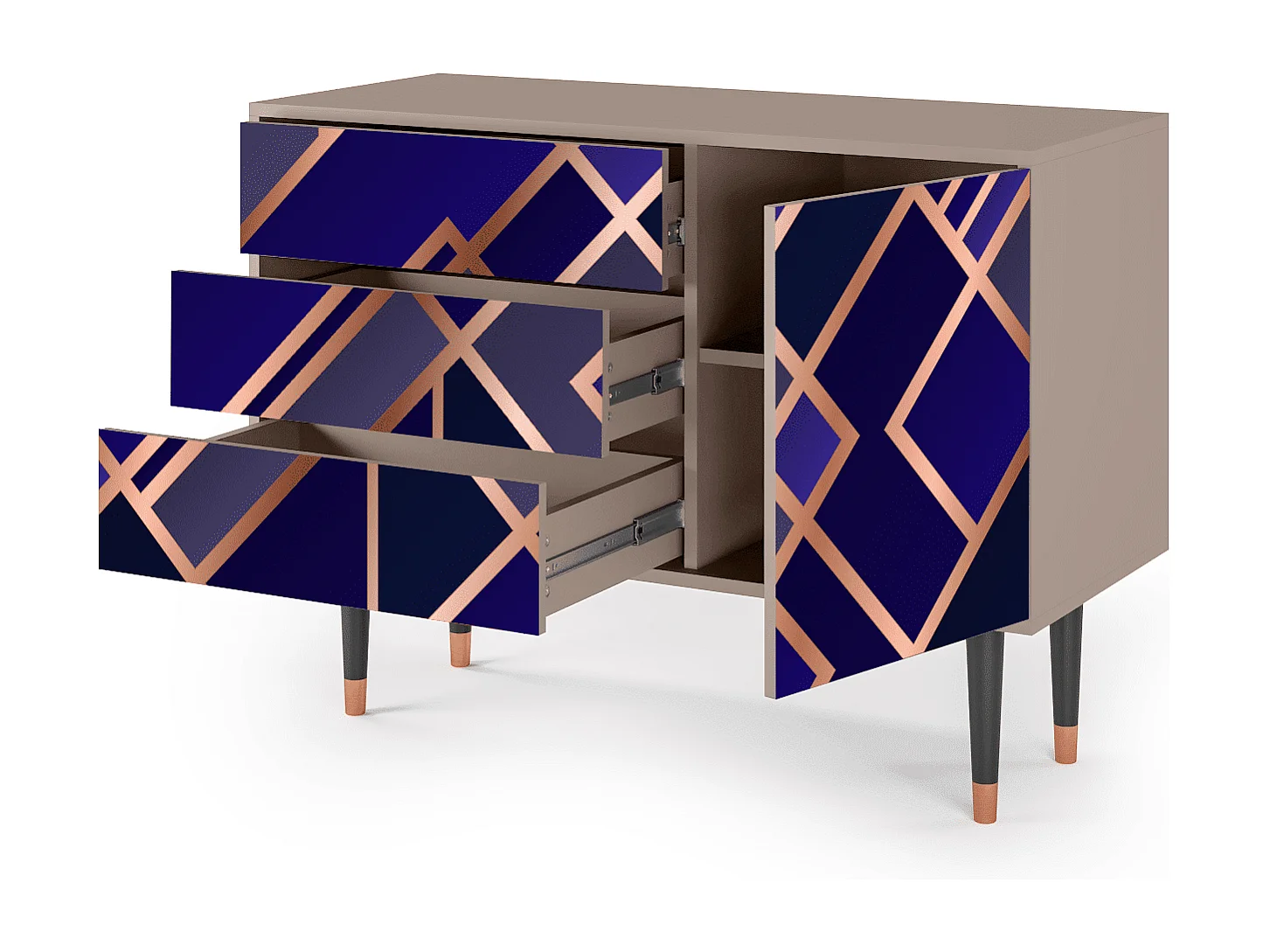 Aparador - 115х84х41 cm - S3 - Aquamarine Getsby, Latte