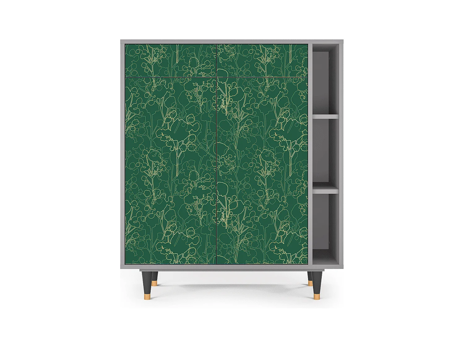 Kredens - 96х110х41 cm - BS6 - Emerald Forest, Szary