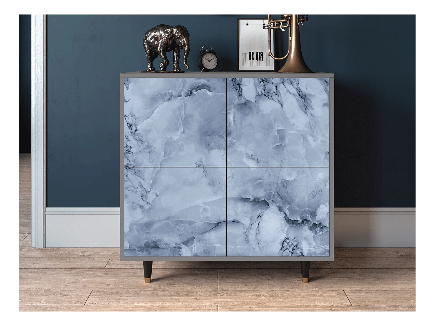Credenza - 94x96x48 cm - BS3 - Feather Ice, Grigio