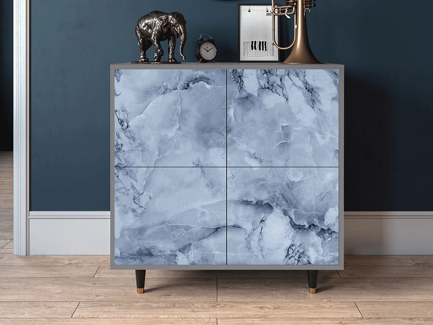 Sideboard - 94x96x48 cm - BS3 - Feather Ice, Grau