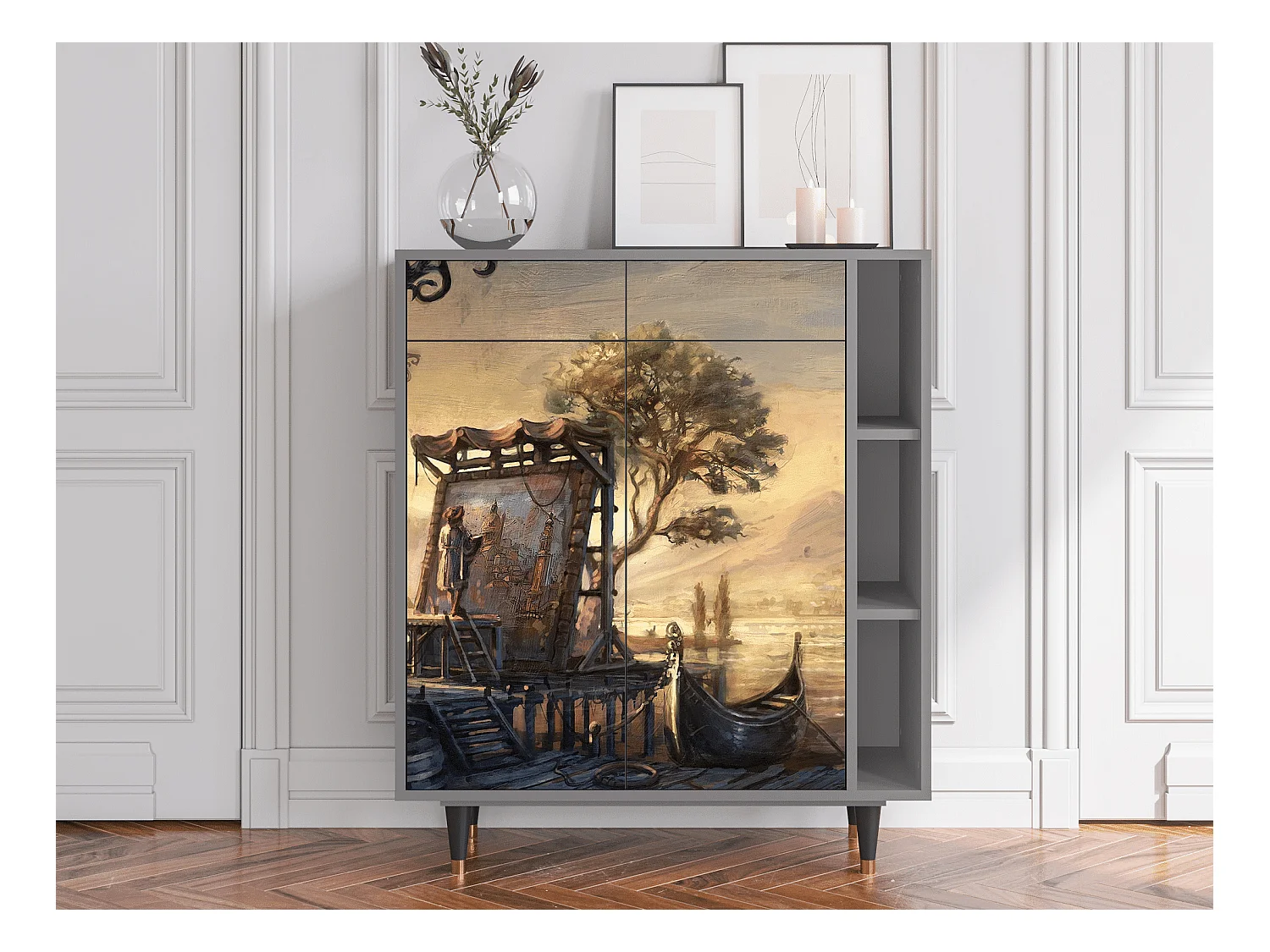 Credenza - 96х110х41 cm - BS6 - Venice, Grigio