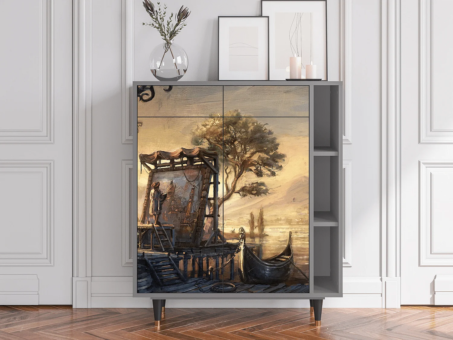 Credenza - 96х110х41 cm - BS6 - Venice, Grigio