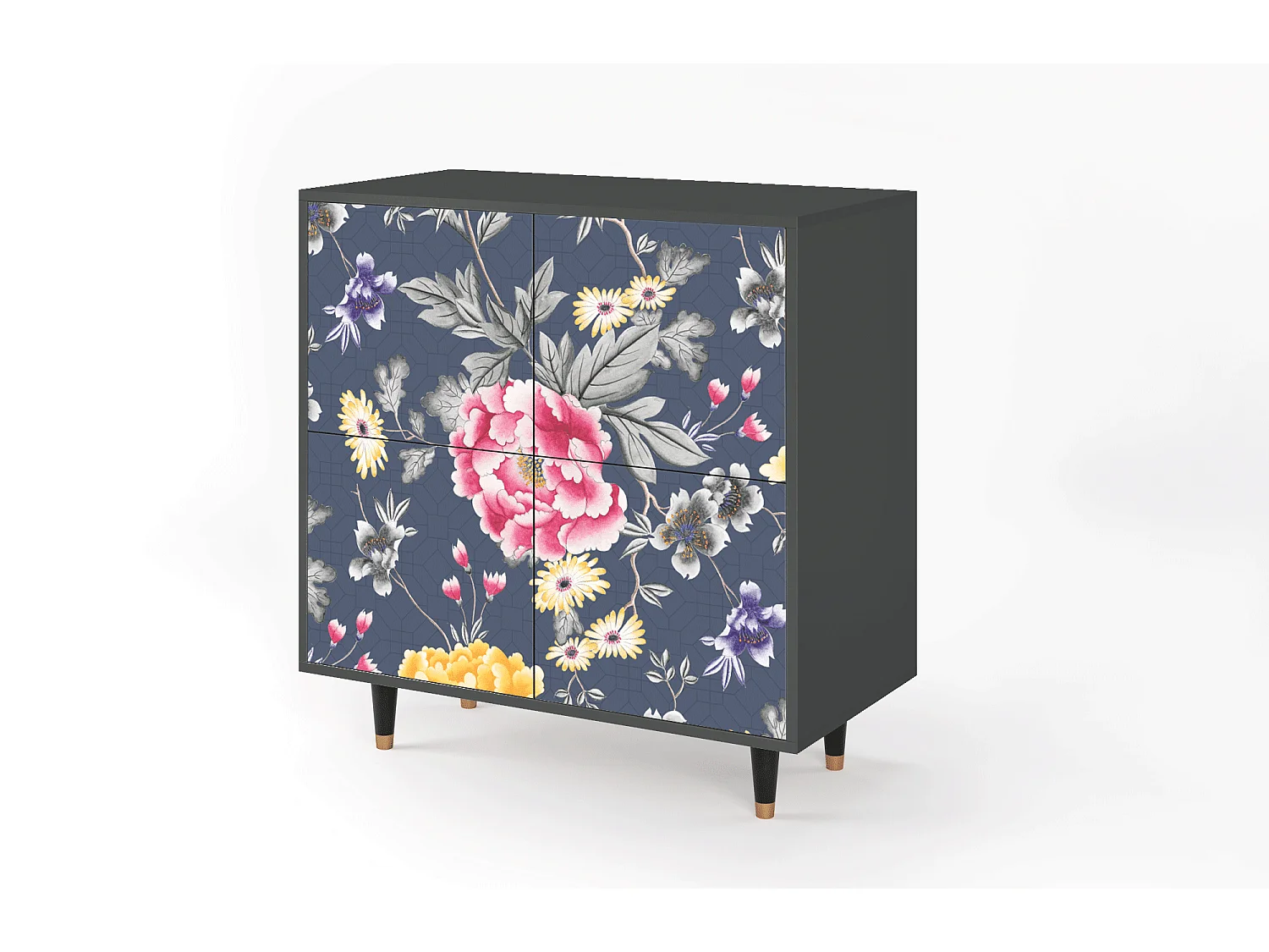 Kredens - 94x96x48 cm - BS3 - Dark Flower Bed, Antracyt