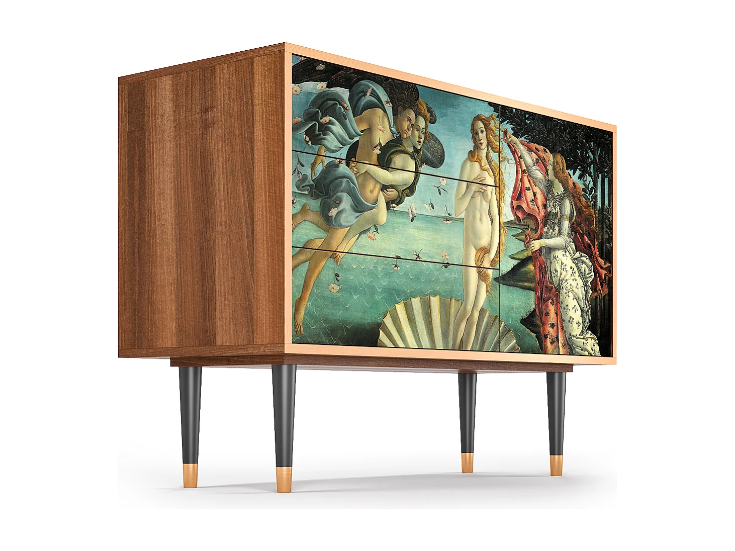 Kredens - 115х84х41 cm - S3 - The Birth of Venus, Orzech