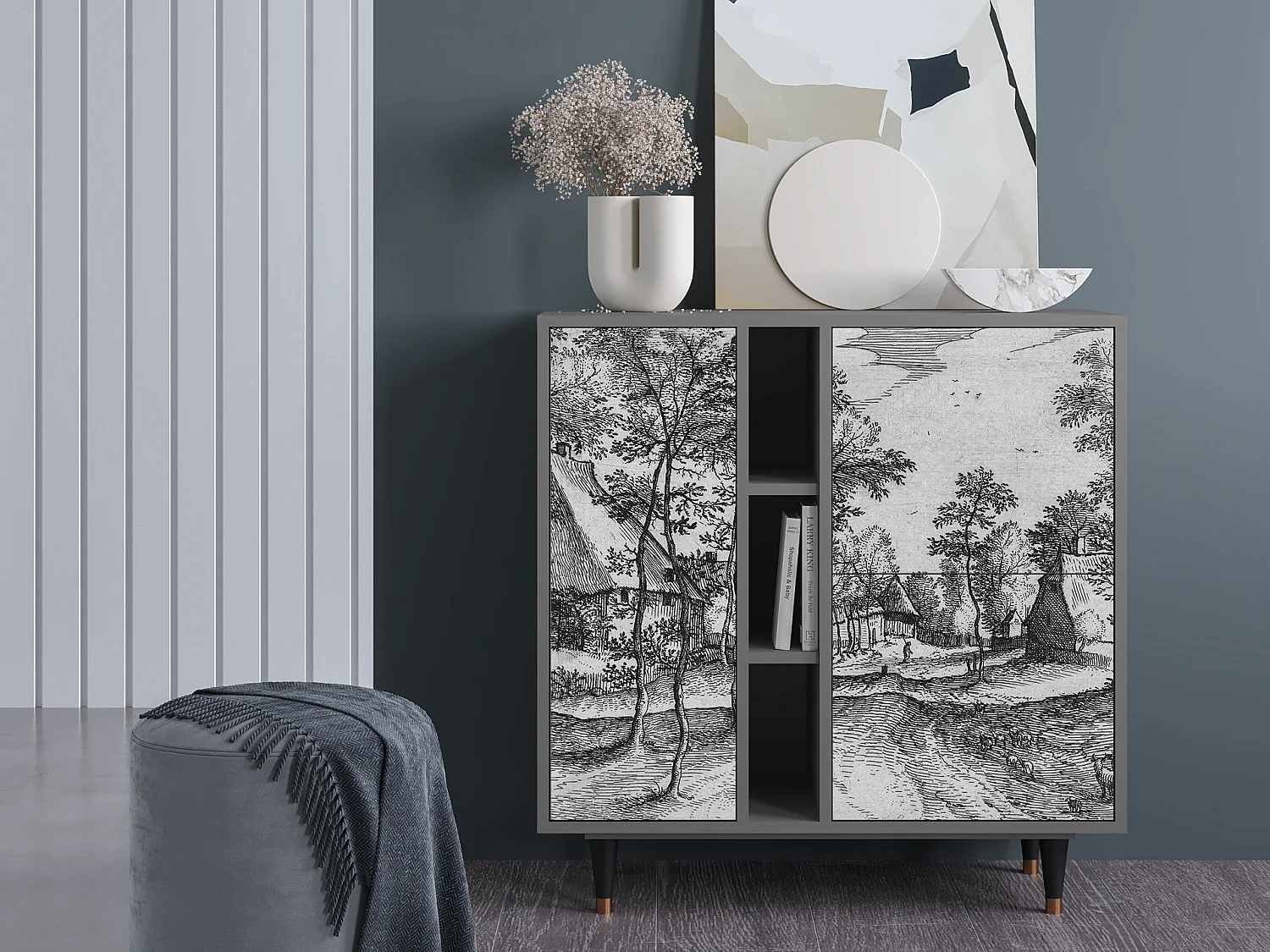 Buffet - 94х96х41 cm - BS5 - Village Road, Gris