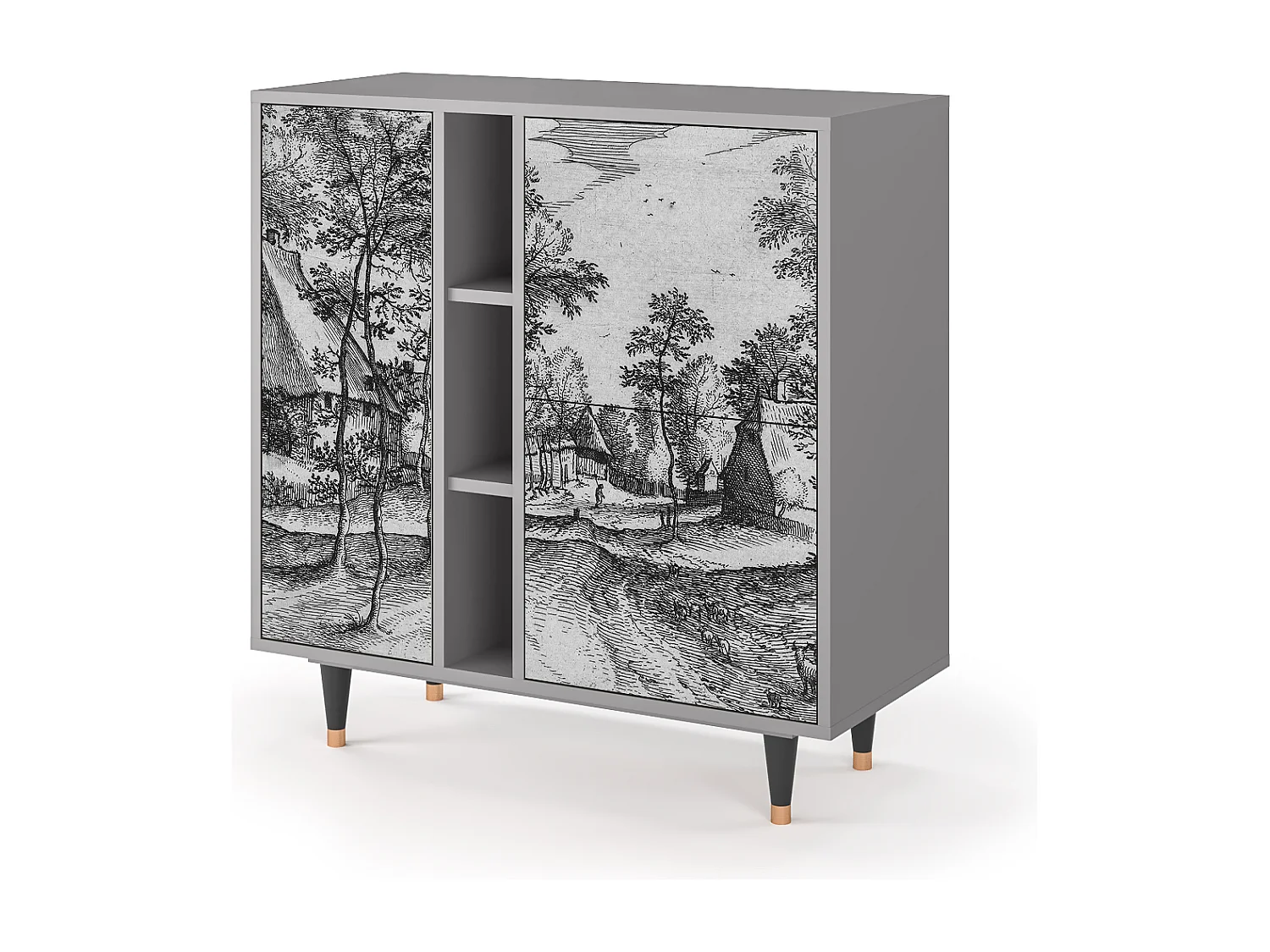 Buffet - 94х96х41 cm - BS5 - Village Road, Gris