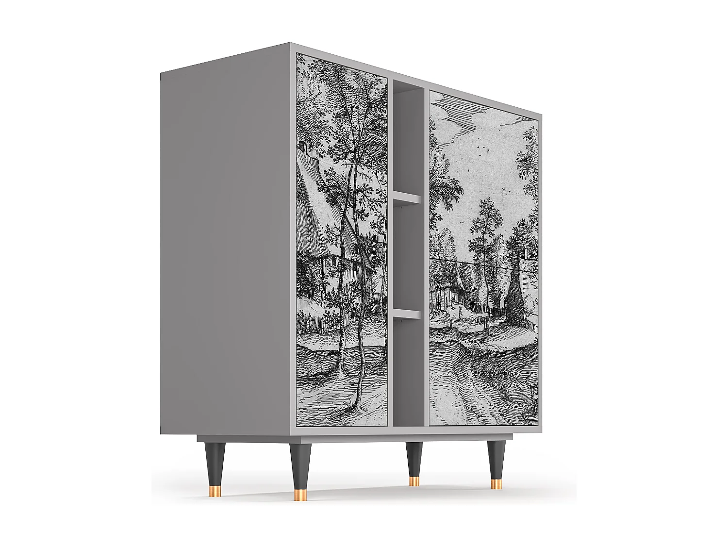 Buffet - 94х96х41 cm - BS5 - Village Road, Gris