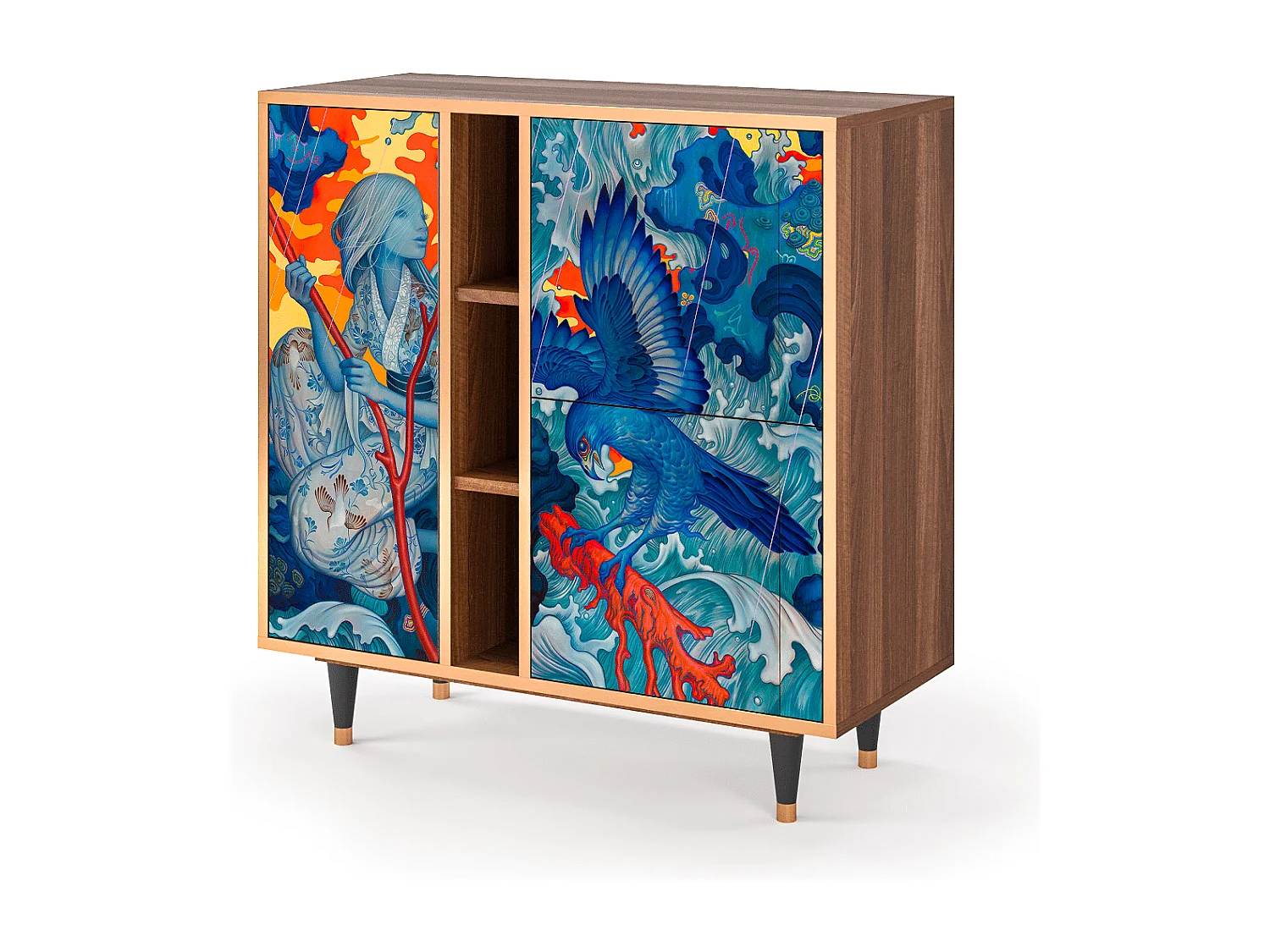 Buffet - 94х96х41 cm - BS5 - The Girl - James Jean, Noyer