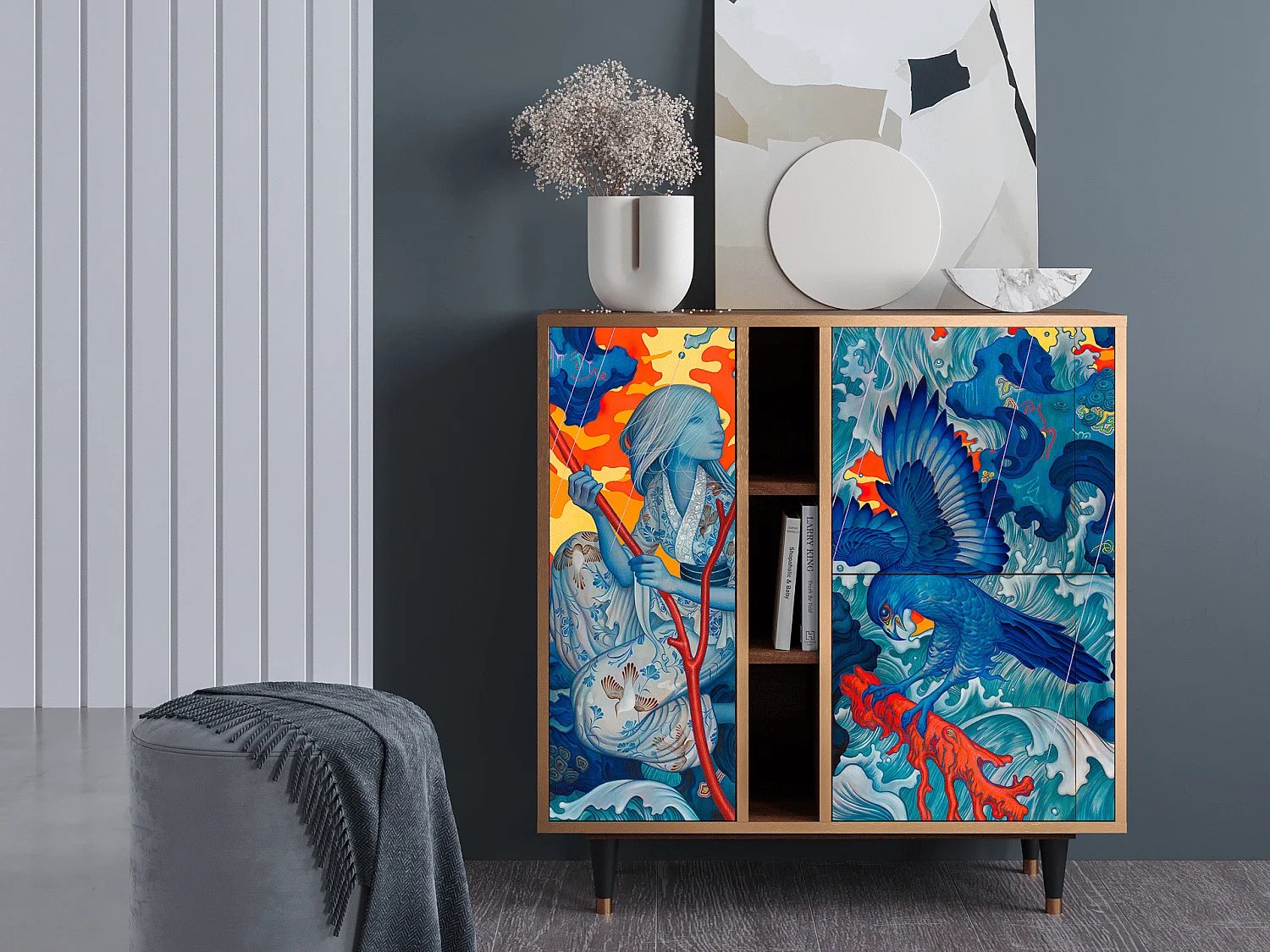 Buffet - 94х96х41 cm - BS5 - The Girl - James Jean, Noyer