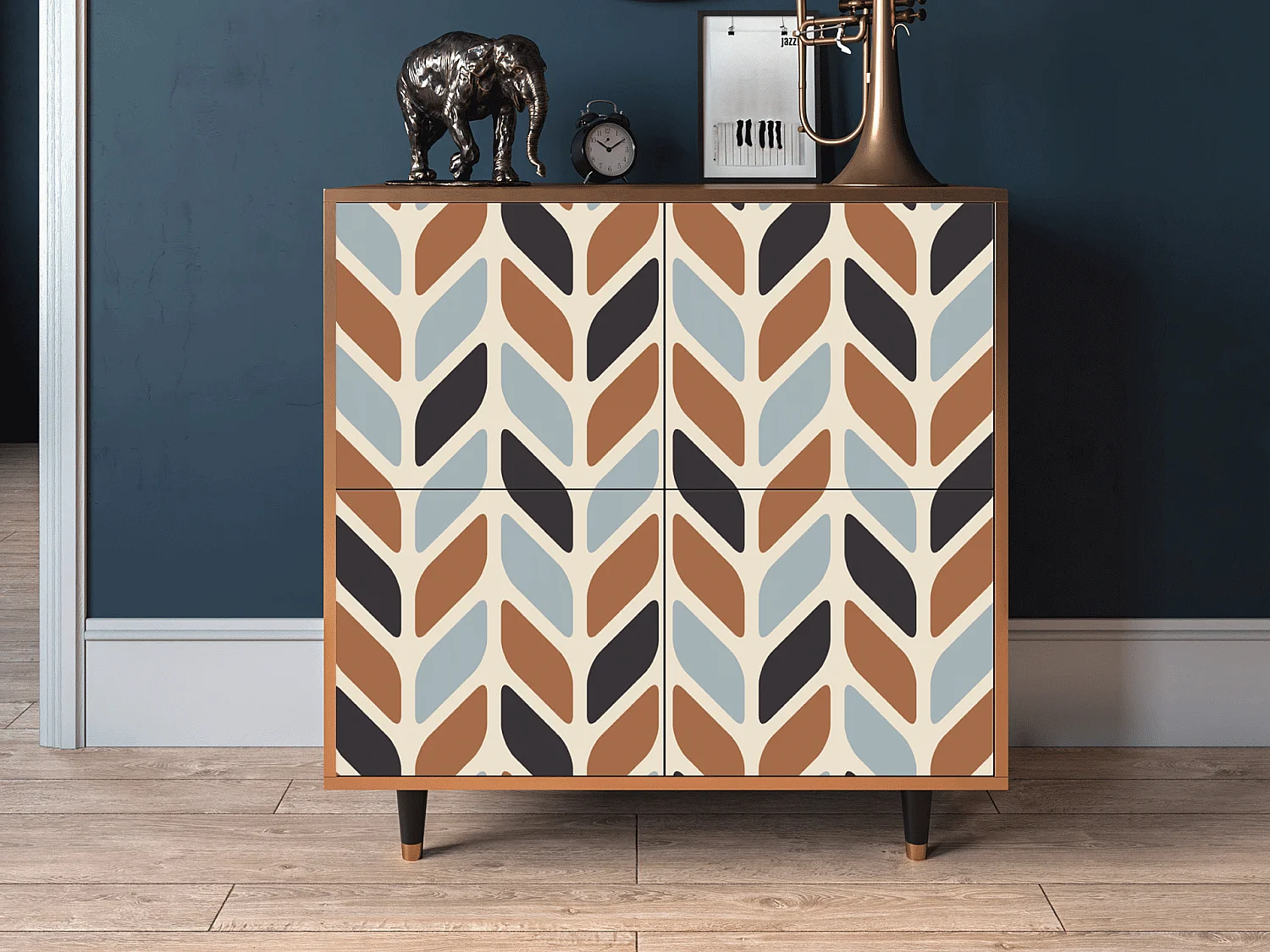 Buffet - 94x96x48 cm - BS3 - Beige Laure, Noyer