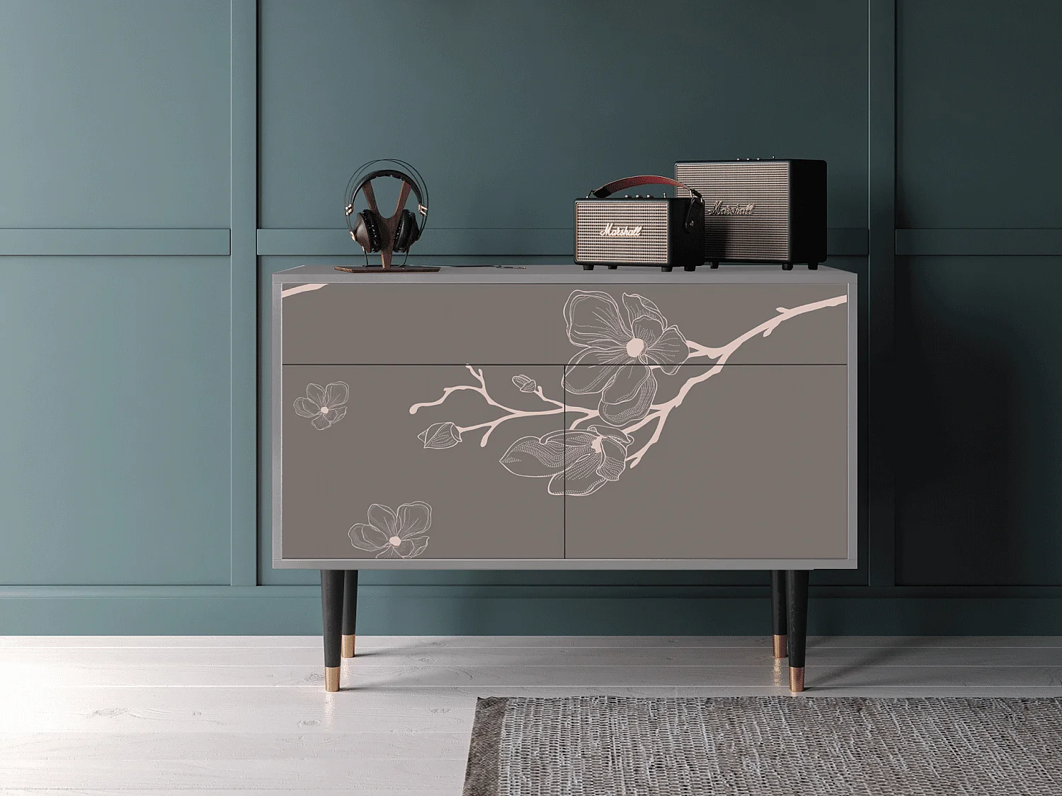 Buffet - 115x85x48 cm - BS4 - Cherry Blossom, Gris