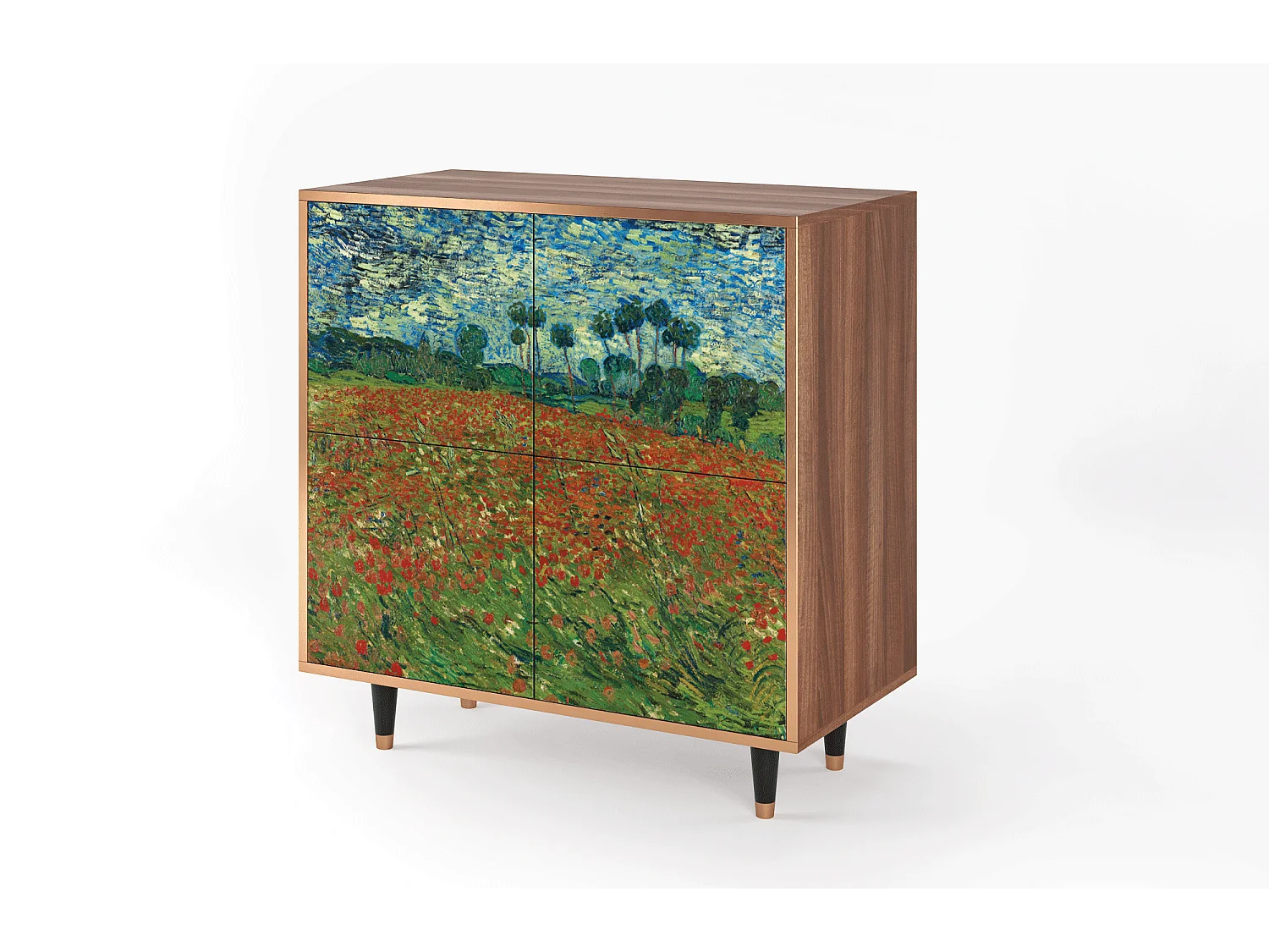 Kredens - 94x96x48 cm - BS3 - Poppy field by van Gogh, Orzech